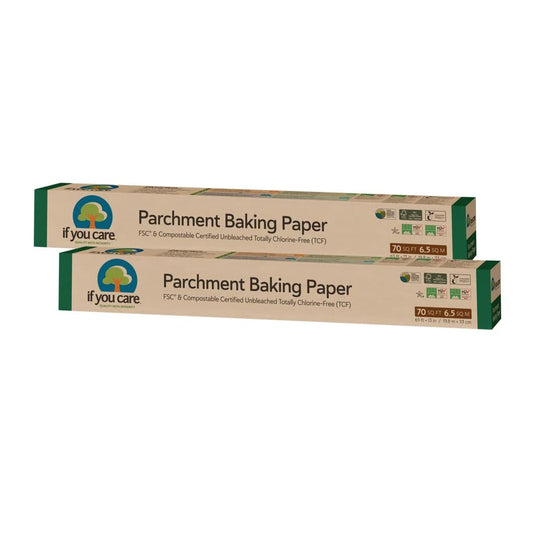 If You Care Parchment Baking Paper, Roll, 70 Sq Ft, Unbleached | Chlorine Free | Greaseproof | Silicone Coated | Pack of 2