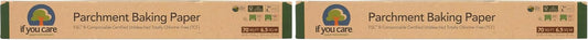 If You Care Parchment Baking Paper, Roll, 70 Sq Ft, Unbleached | Chlorine Free | Greaseproof | Silicone Coated | Pack of 2