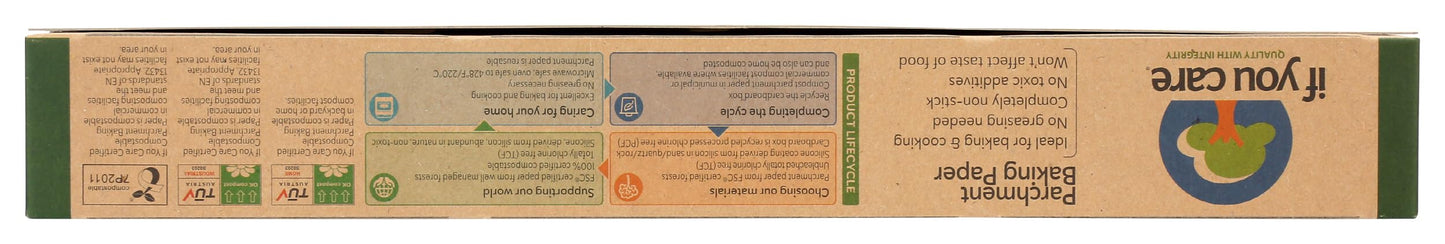 If You Care Parchment Baking Paper, Roll, 70 Sq Ft, Unbleached | Chlorine Free | Greaseproof | Silicone Coated | Pack of 2