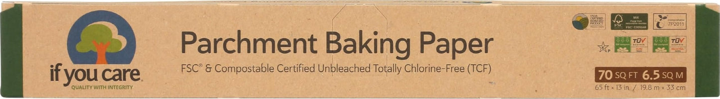 If You Care Parchment Baking Paper, Roll, 70 Sq Ft, Unbleached | Chlorine Free | Greaseproof | Silicone Coated | Pack of 2