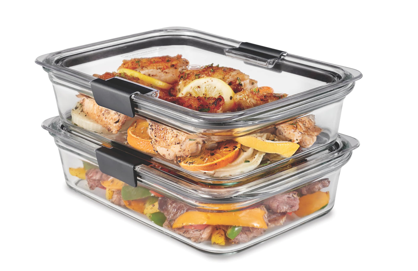 Rubbermaid Brilliance Glass Food Storage Containers, Assorted Sizes, Set of 9, BPA-Free, Leak-Proof, Clear