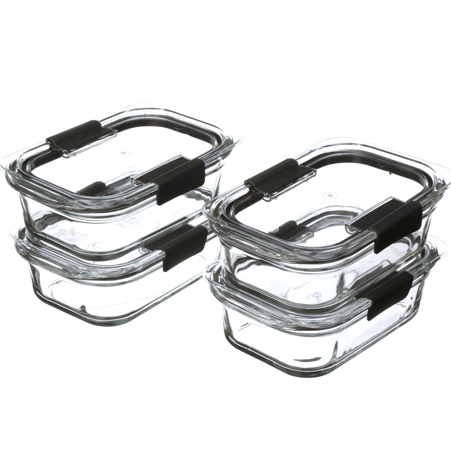 Rubbermaid Brilliance Glass Food Storage Containers, Assorted Sizes, Set of 9, BPA-Free, Leak-Proof, Clear