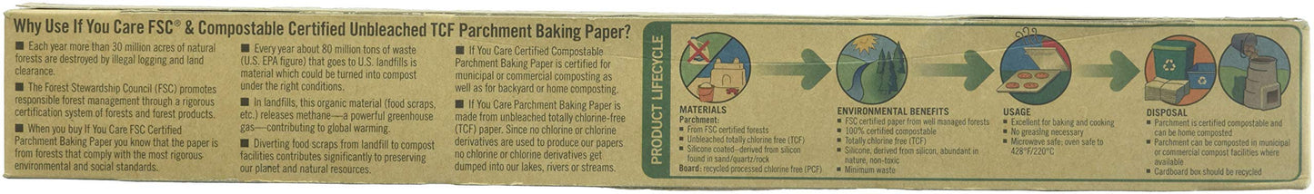 If You Care Parchment Baking Paper, Roll, 70 Sq Ft, Unbleached | Chlorine Free | Greaseproof | Silicone Coated | Pack of 2