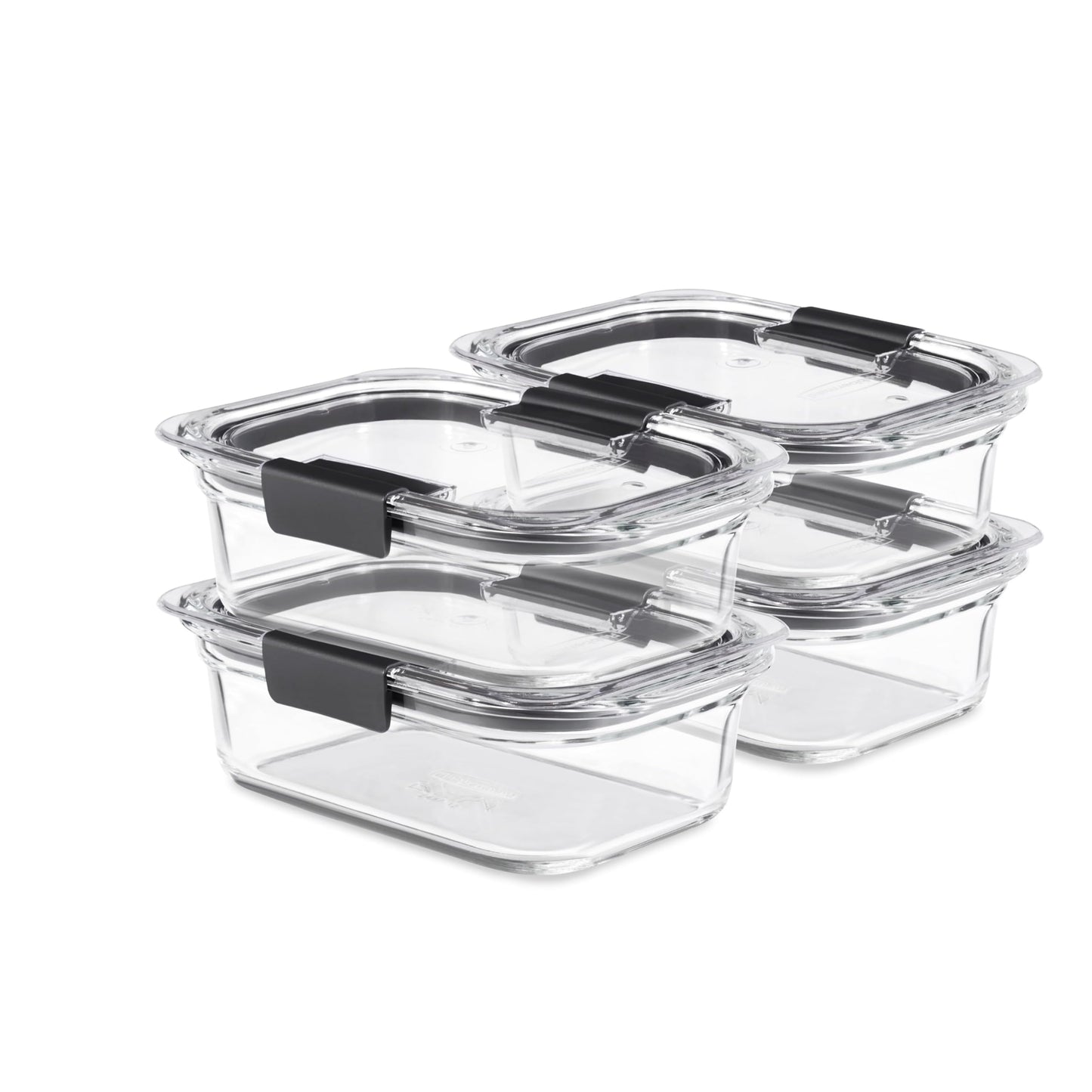 Rubbermaid Brilliance Glass Food Storage Containers, Assorted Sizes, Set of 9, BPA-Free, Leak-Proof, Clear