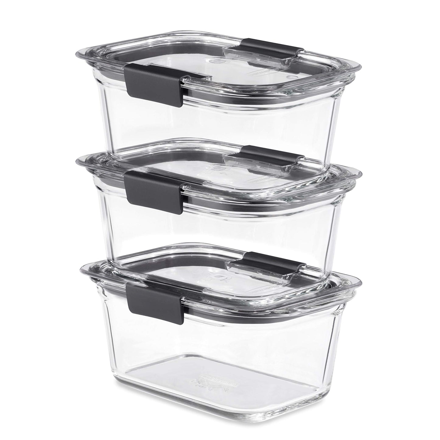 Rubbermaid Brilliance Glass Food Storage Containers, Assorted Sizes, Set of 9, BPA-Free, Leak-Proof, Clear